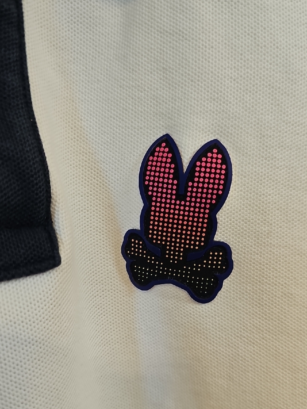 Psycho Bunny White Boys' Polo Shirt with Black And Pink Trim - Picture 4 of 12